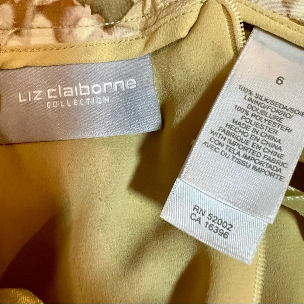 Vintage Liz‎ Claiborne Collection Silk Floral Boho Cottagecore Midi Skirt 6